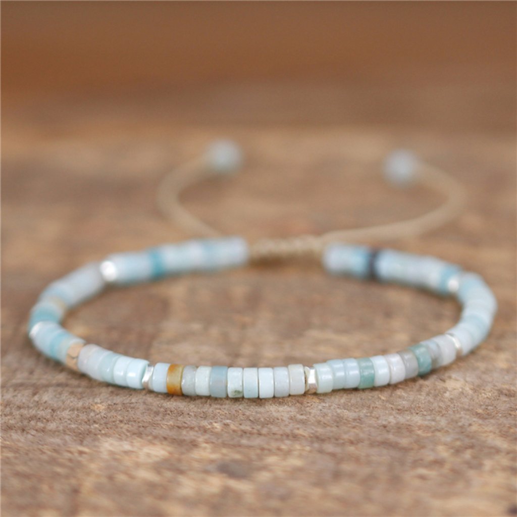 Amazonite Handmade 4mm Round Beads Healing Balance Dainty Women Bracelet Gifts